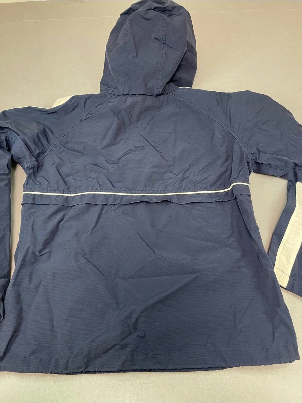 Tommy Hilfiger Size S Navy Blue Hooded Pullover Windbreaker Anorak 185
